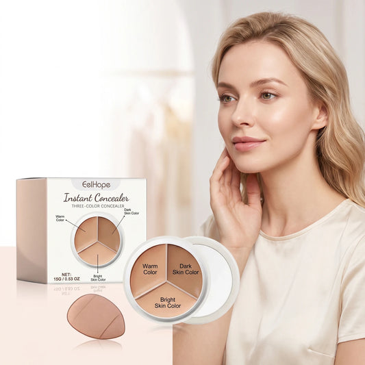 3 Color Cream Concealer Palette and Face Makeup Corrector for Daily Use