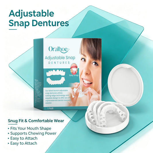 Adjustable Snap Dentures and Cosmetic Teeth Veneers for Instant Smile Repair