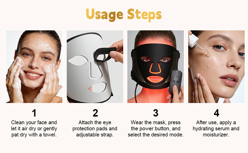 LED Face Mask and Light Therapy Device for Professional Skincare at Home Treatments - 11