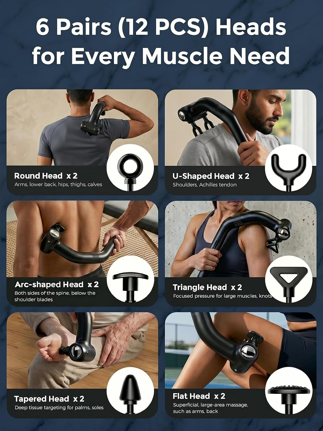 Dual Head Massage Gun and Percussion Massager for Full Body Muscle Relief at Home - 11