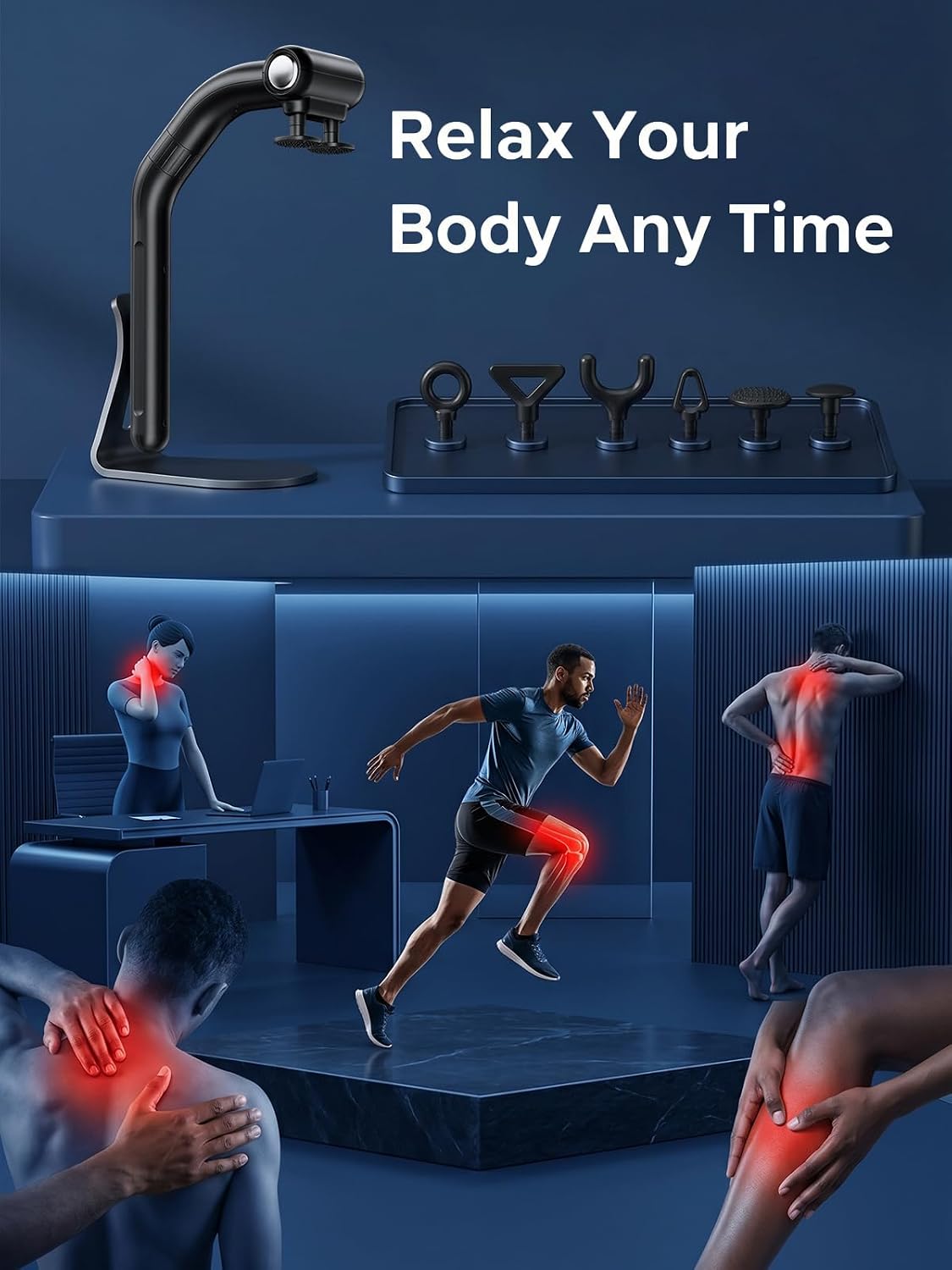 Dual Head Massage Gun and Percussion Massager for Full Body Muscle Relief at Home