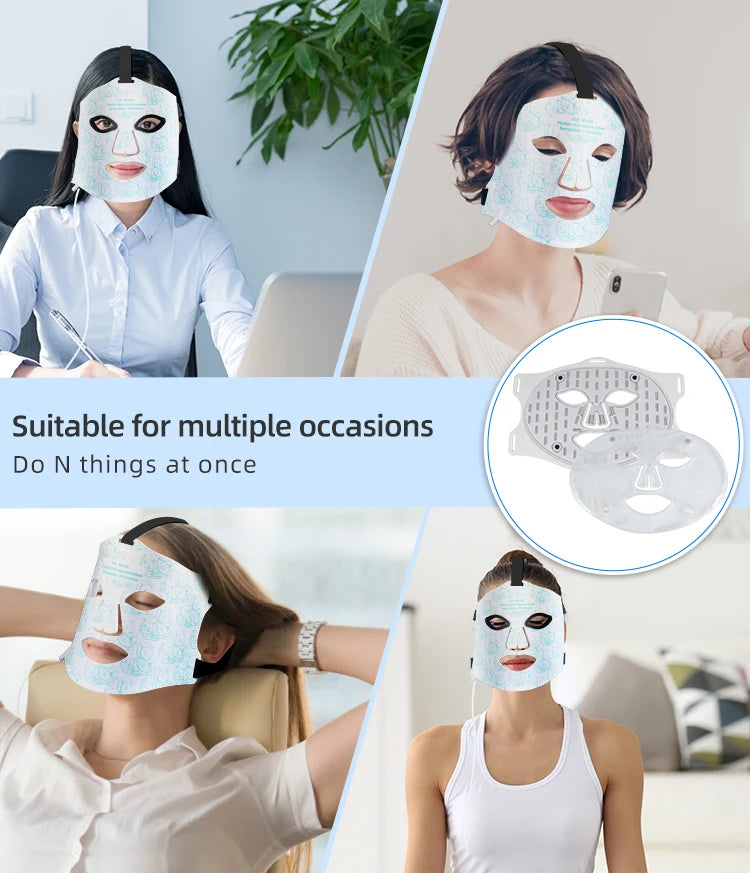 LED Face Mask and Red Light Therapy Device for Skin Rejuvenation and Firming