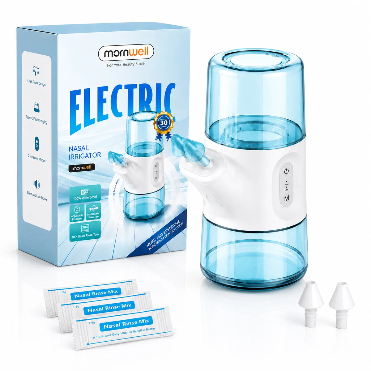 Electric Nasal Irrigator and Sinus Rinse Device for Daily Congestion Relief