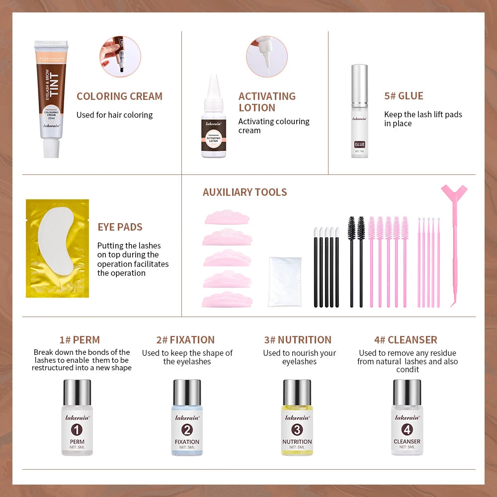 Eyelash Perm and Tint Kit or Lash Lifting Set for Professional Home Beauty - 5