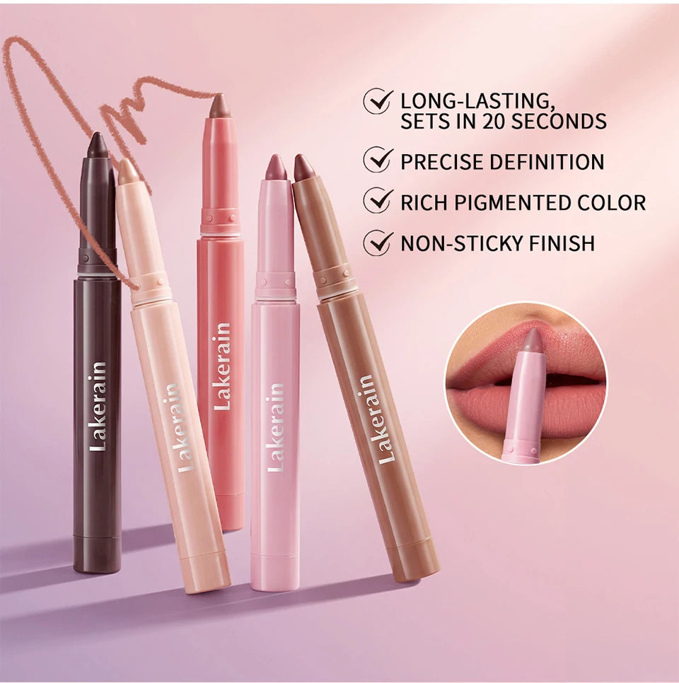 Stain Lip Liner and Matte Contour Pen for Defined Lips and Long Lasting Wear