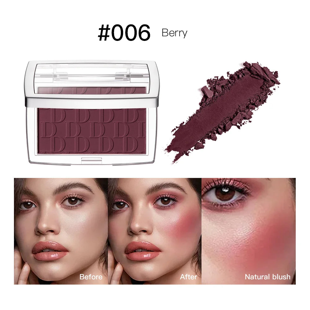 Matte Embossed Blush Palette and Facial Blusher Powder for Natural Makeup Looks