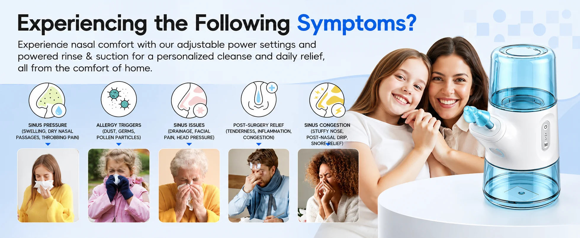 Electric Nasal Irrigator and Sinus Rinse Device for Daily Congestion Relief - 9