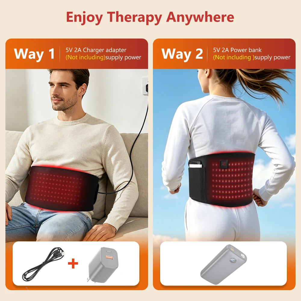 Red Light Waist Belt and Heating Pad for Muscle Relief at Home or the Office - 5