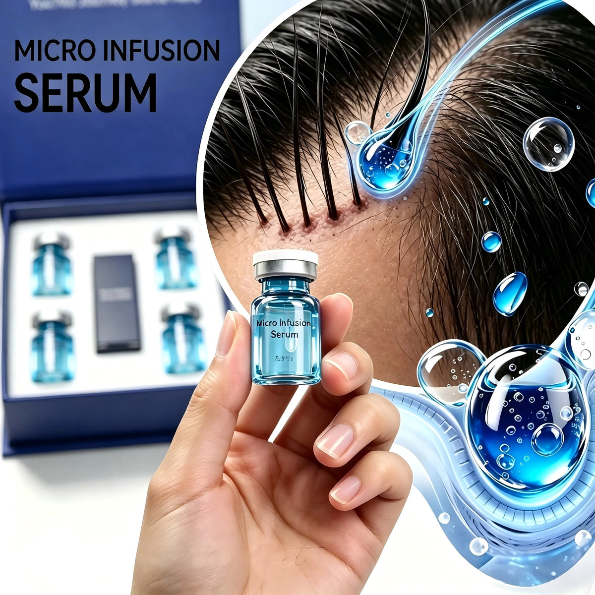 Microneedle Hair Regrowth Kit and Scalp Nourishing Serum for Thinning Hair
