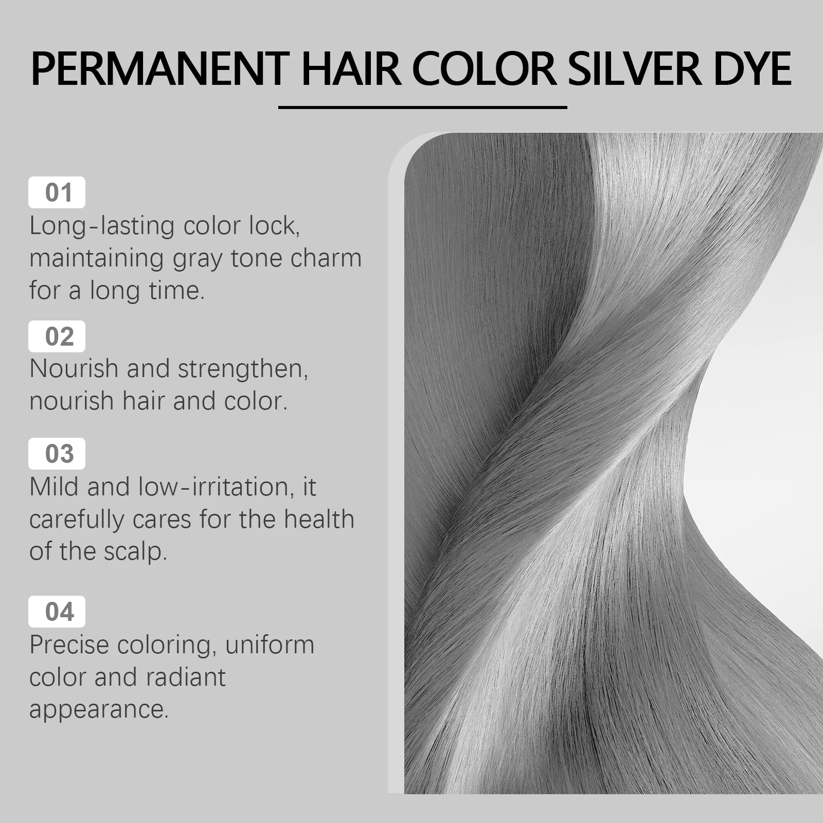 Permanent Silver Hair Dye and Gray Hair Color Cream for Salon Quality Results - 11