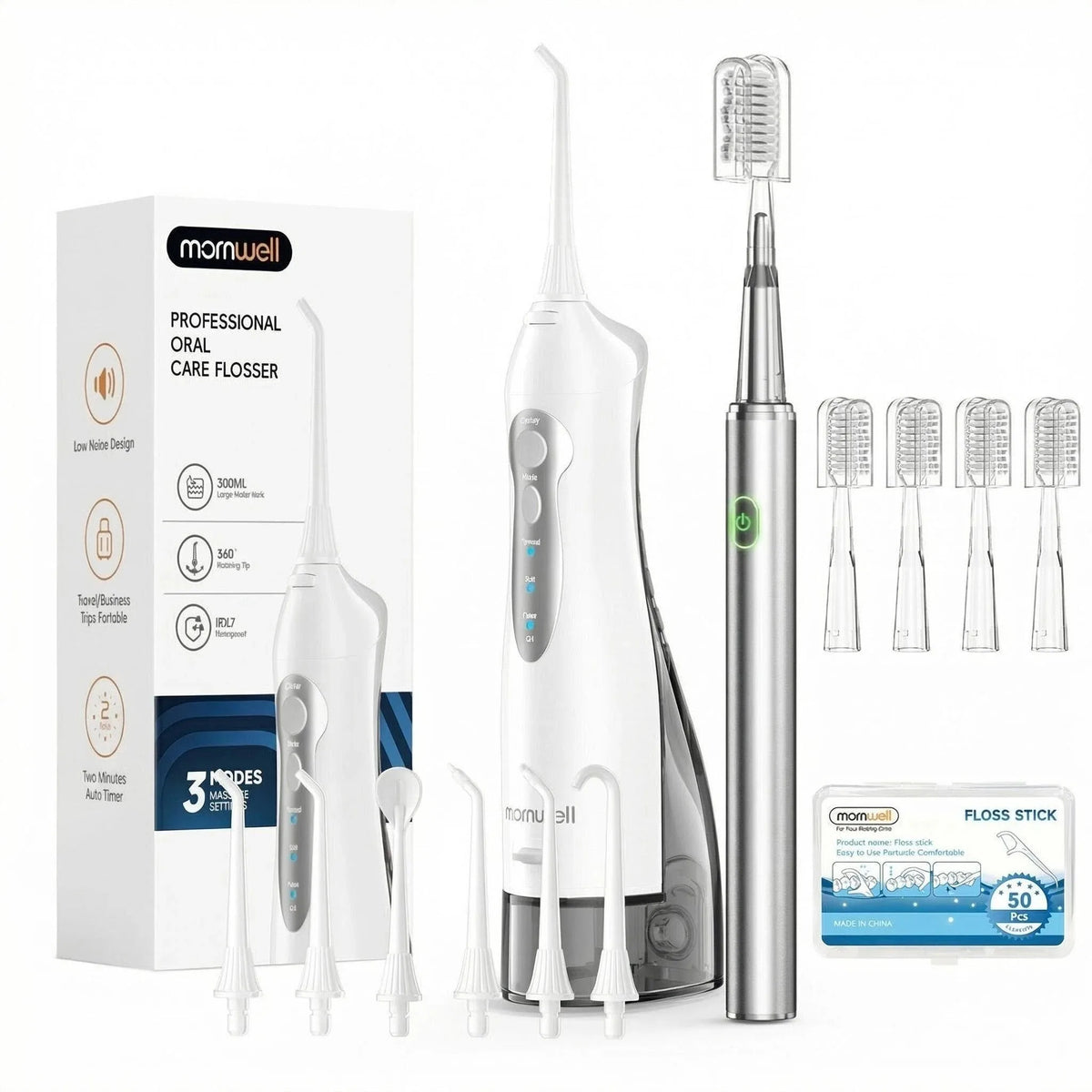 Water Flosser and Electric Toothbrush Set for Deep Dental Care at Home Travel