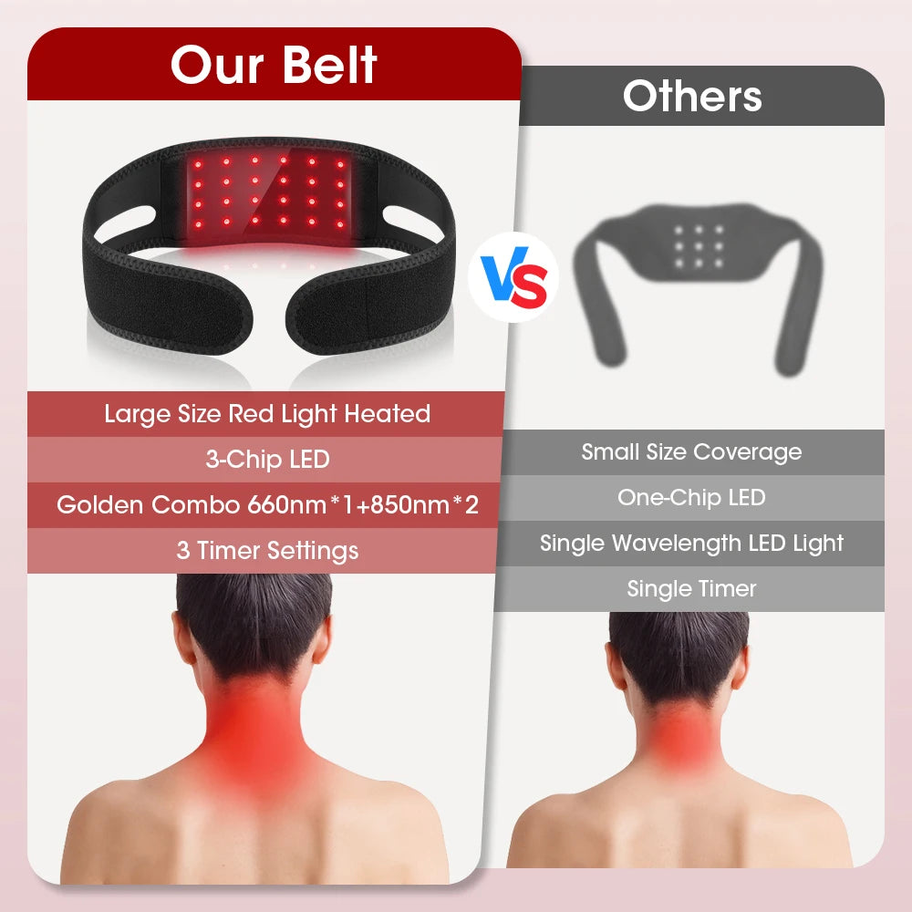 Red Light Therapy Belt and Infrared Heat Wrap for Face Neck and Body Relaxation - 12
