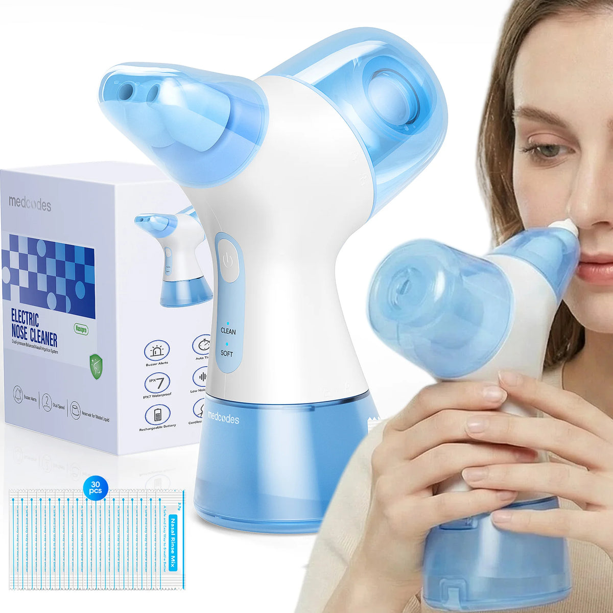 Electric Nasal Irrigation System and Sinus Rinse Machine for Daily Allergy Relief