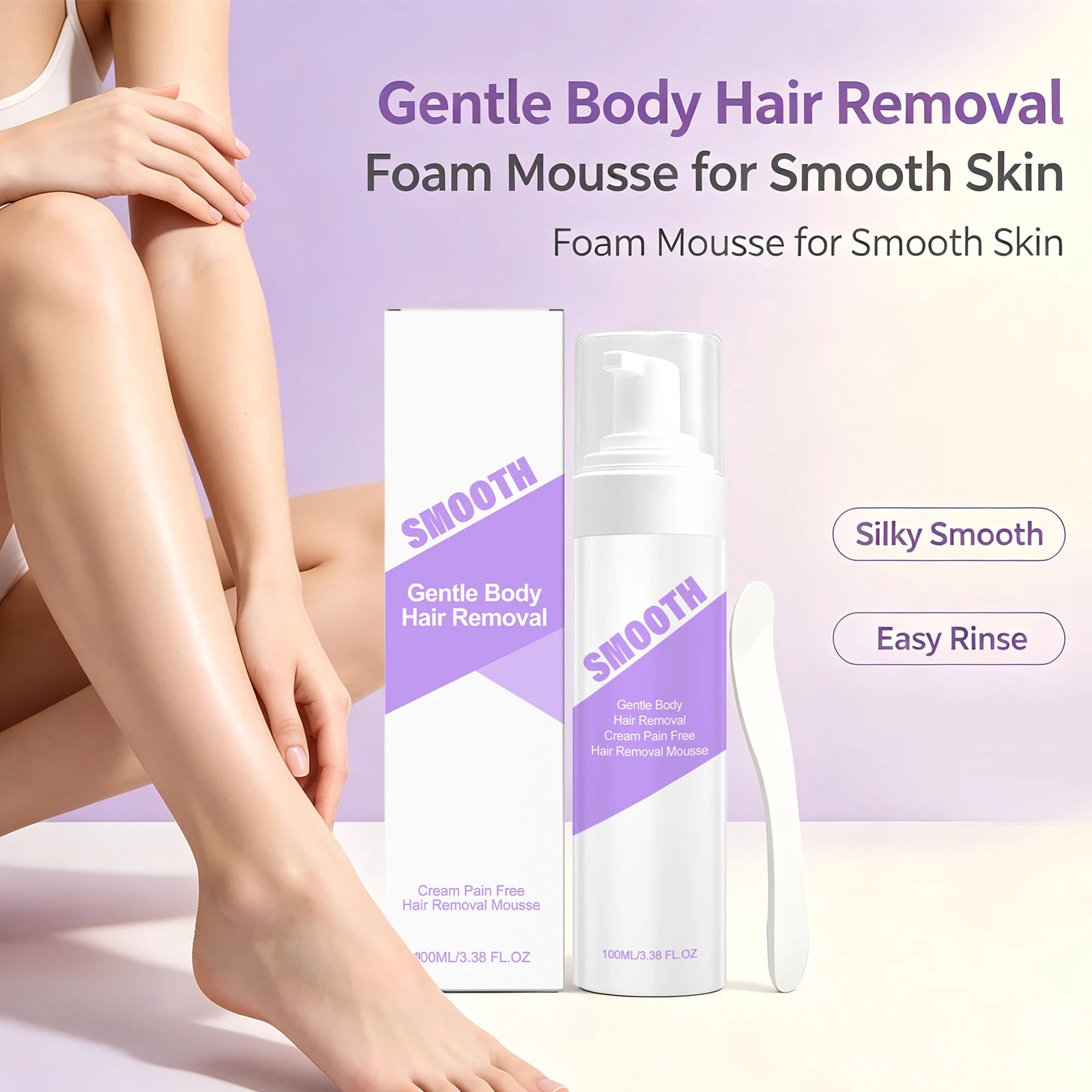 Hair Removal Mousse and Depilatory Foam for Painless Body Hair Maintenance - 1