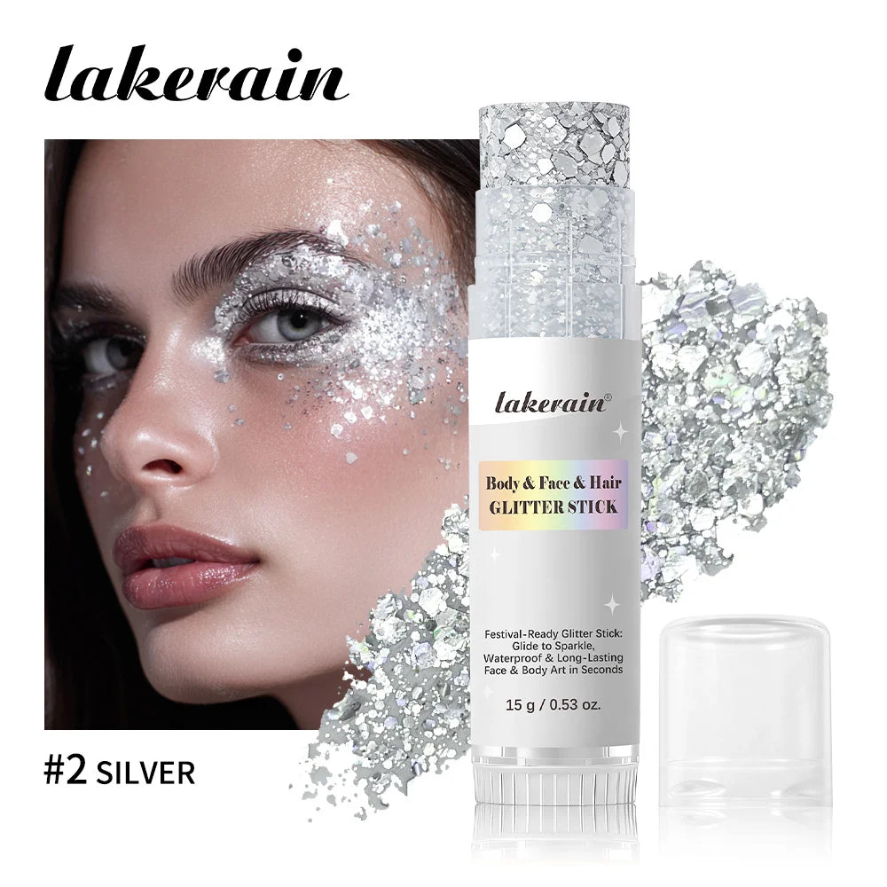Body Shimmer Stick and Glitter Glow Balm for Festival and Party Makeup Looks - 25