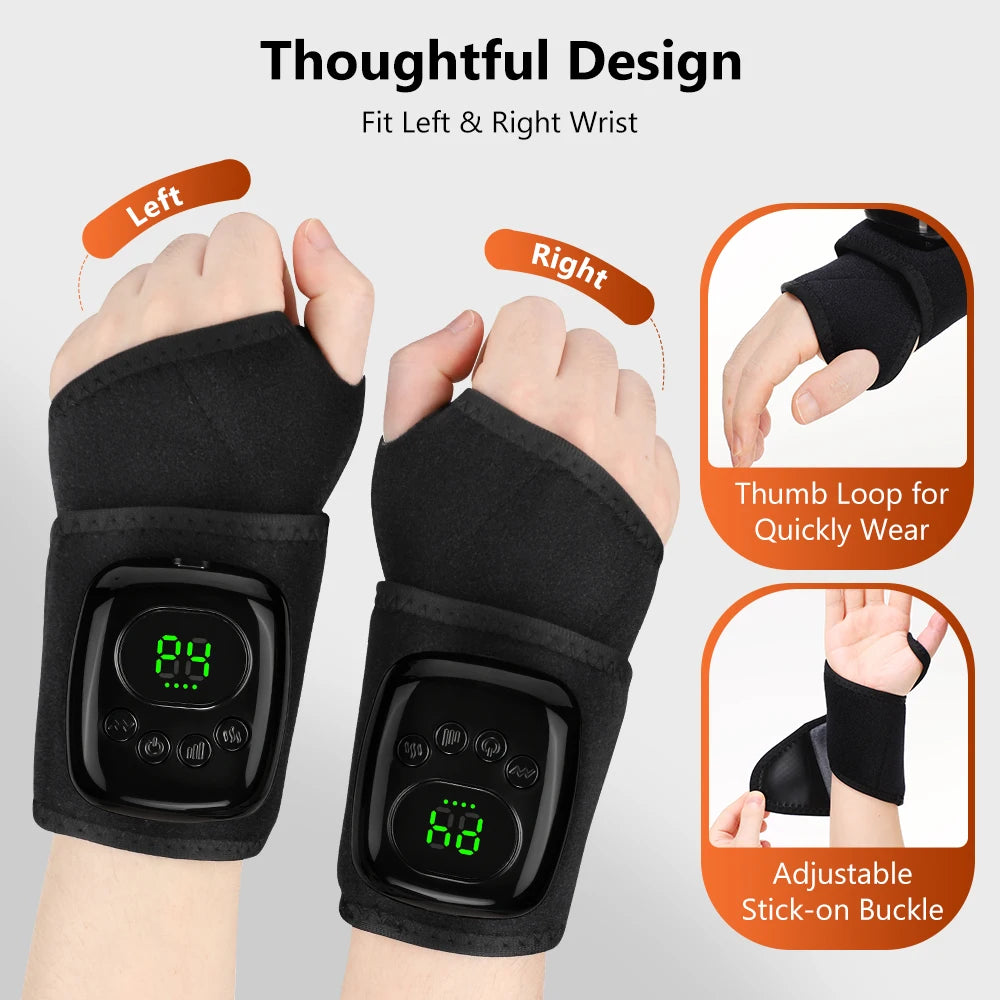 Cordless Wrist Massager and Heated Hand Wrap for Daily Relaxation and Muscle Relief
