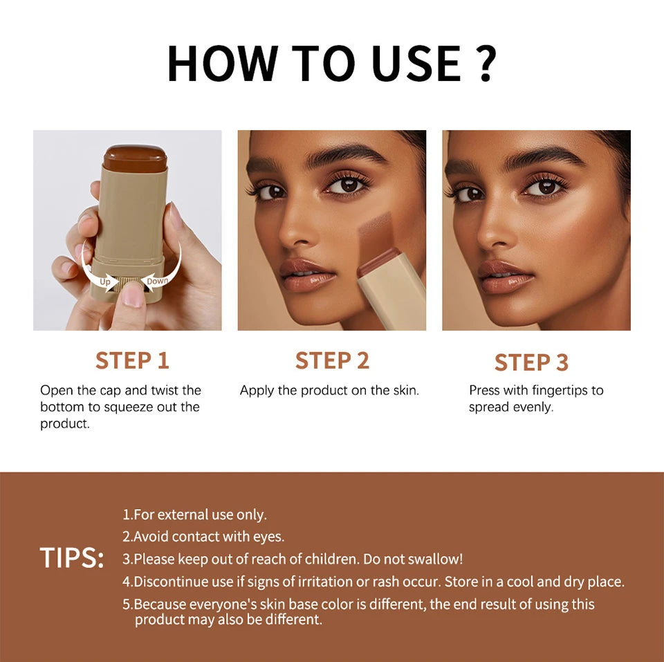 Foundation Stick and Pressed Powder Set for Daily Makeup and Holiday Gifting
