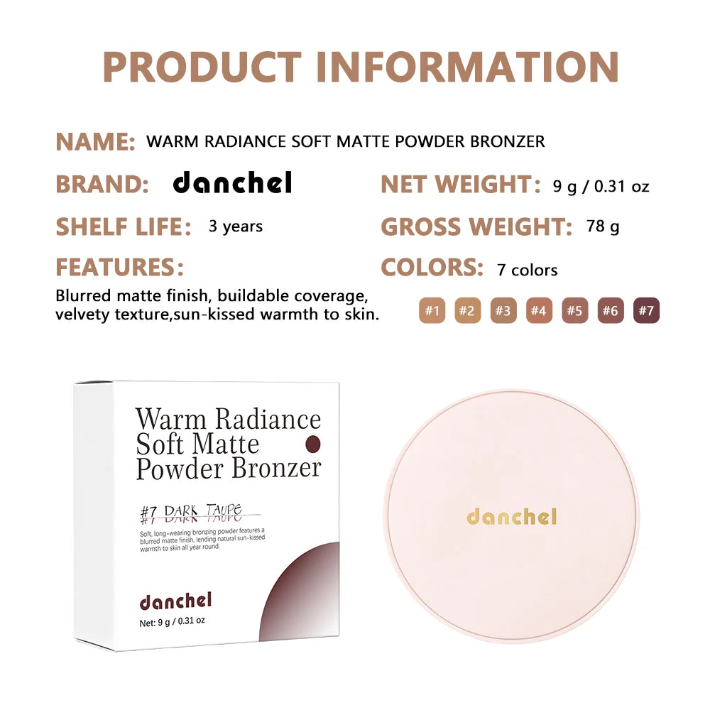Pressed Bronzer Powder and Face Contour Makeup for Natural Sun Kissed Glow