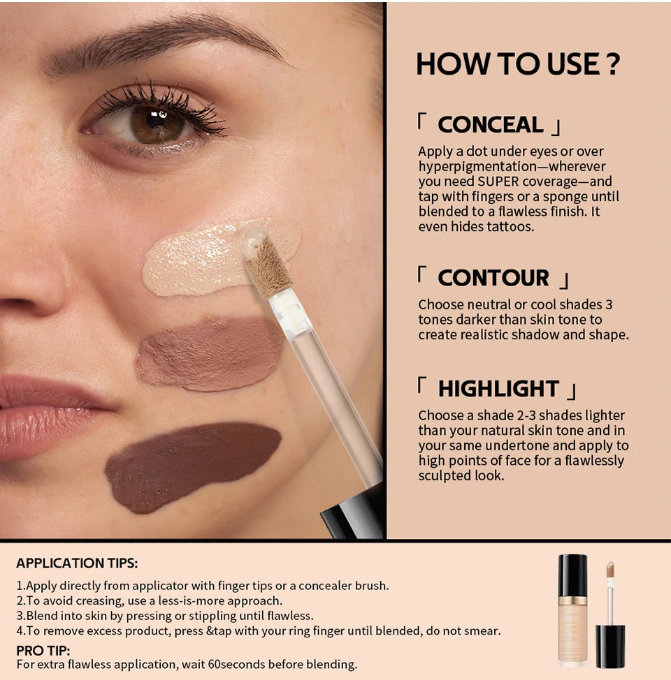 Multi Use Sculpting Concealer and Face Contour Cream for Flawless Makeup - 13