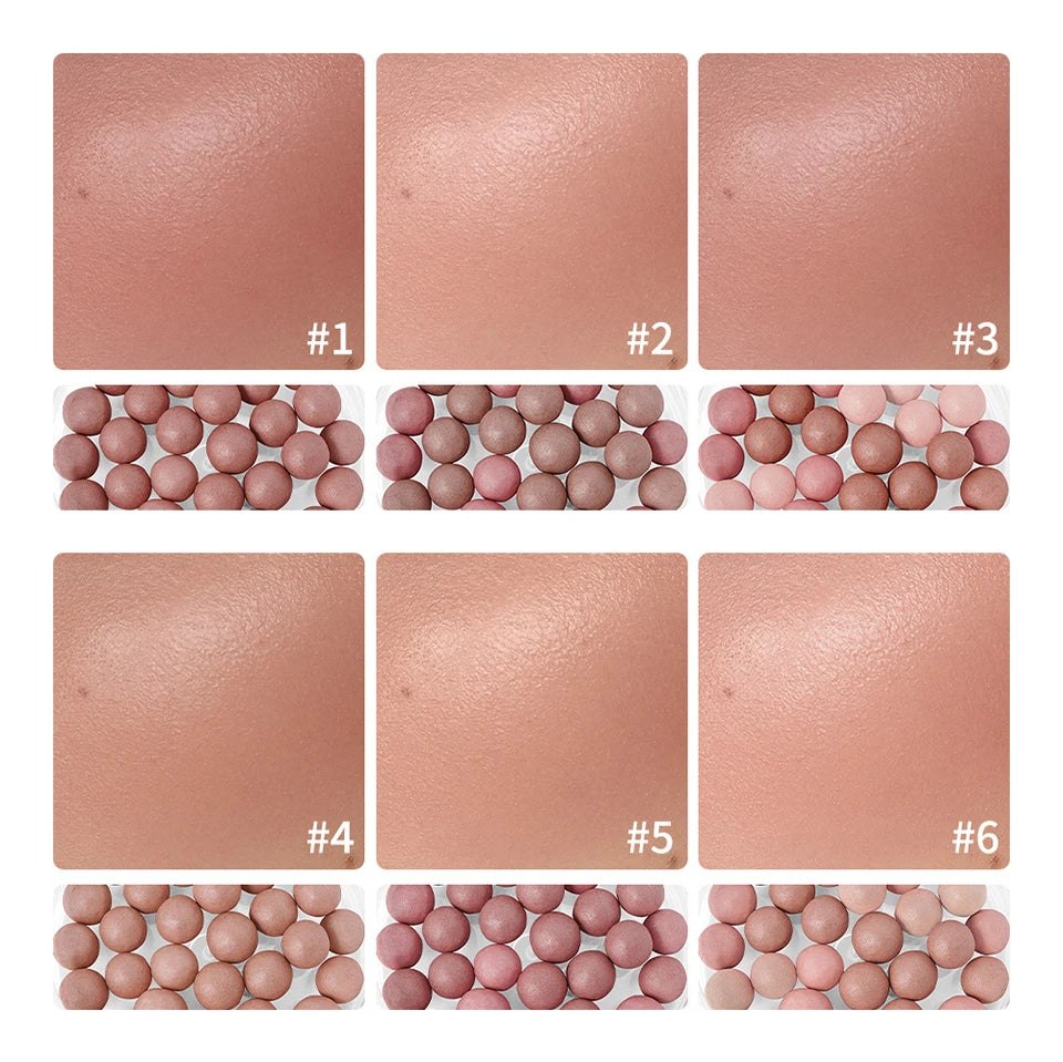 Roller Blush and Shimmer Powder Beads for Natural Glowing Cheek Makeup