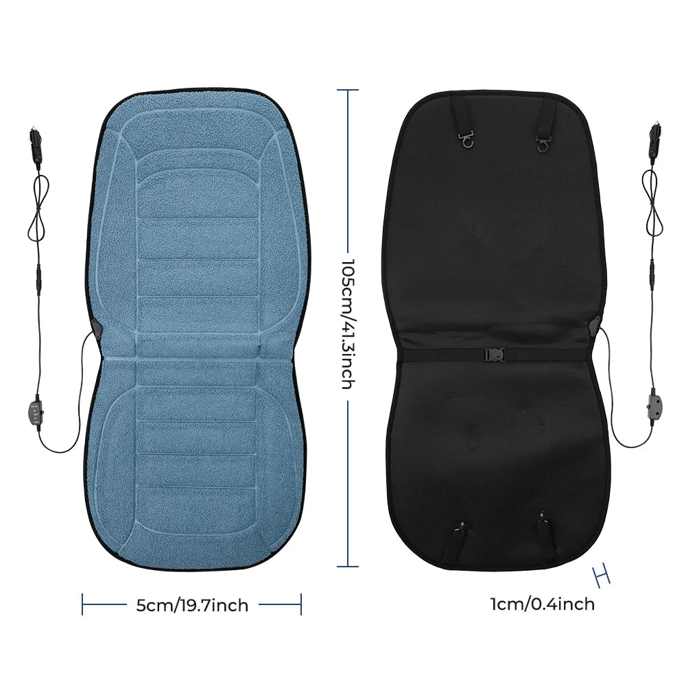 Heated Car Seat Cover and Thermal Cushion for Cold Winter Commuting Drivers - 15