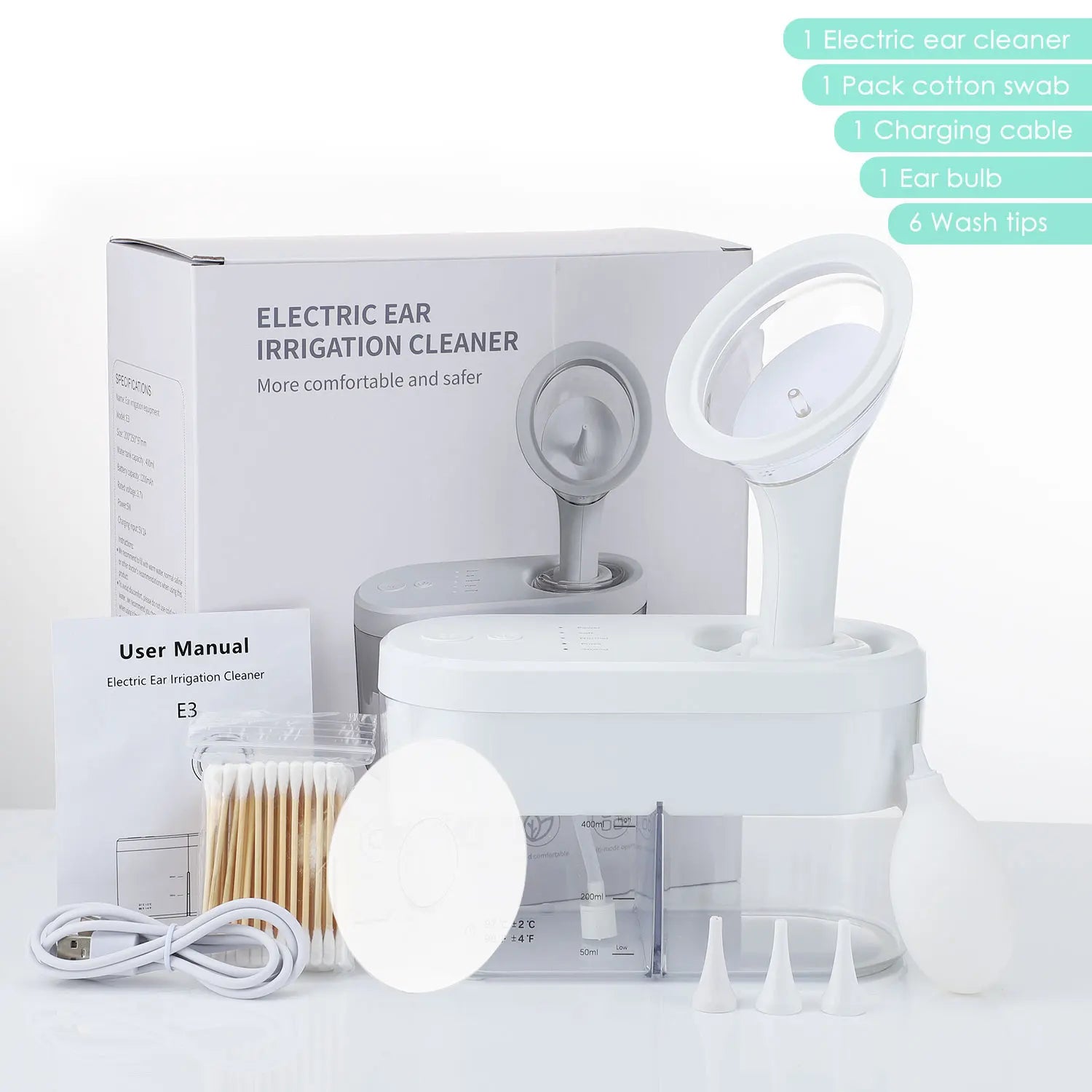 Electric Ear Wax Removal System and Ear Irrigation Cleaner for Home Ear Care Use - 14