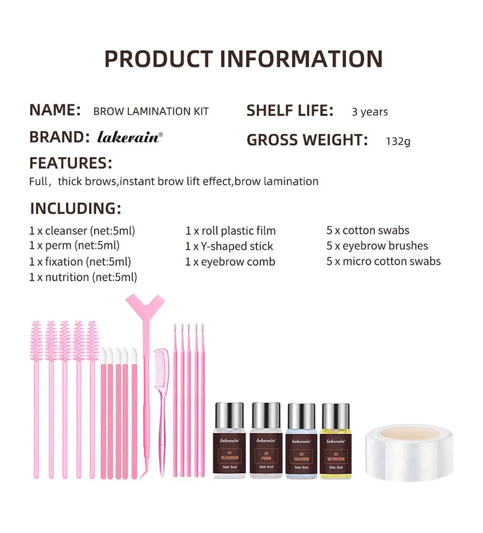Brow Lamination Kit and Eyebrow Lifting Set for Professional Salon Style Brows