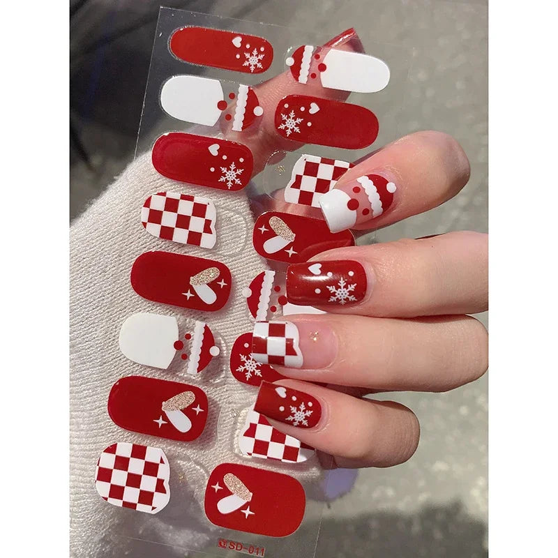 Christmas Nail Sticker and Holiday Gel Wrap for Winter Party Decorations