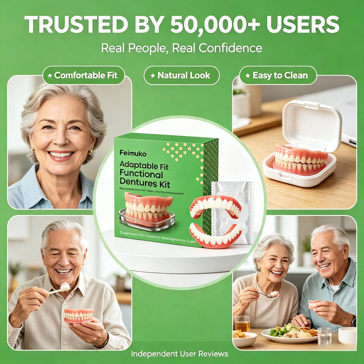Soft Silicone Snap On Dentures and Instant Smile Teeth for Daily Wear and Events