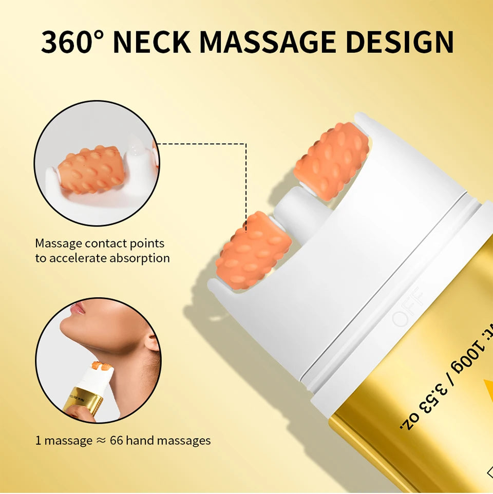 Firming Neck Cream and Anti Wrinkle Roller for Smoother Skin and Neck Lines