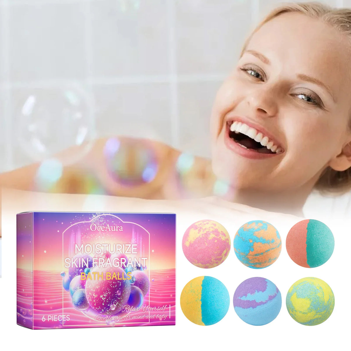 Bath Bombs and Fragrant Spa Balls for Deep Body Relaxation and Skin Care