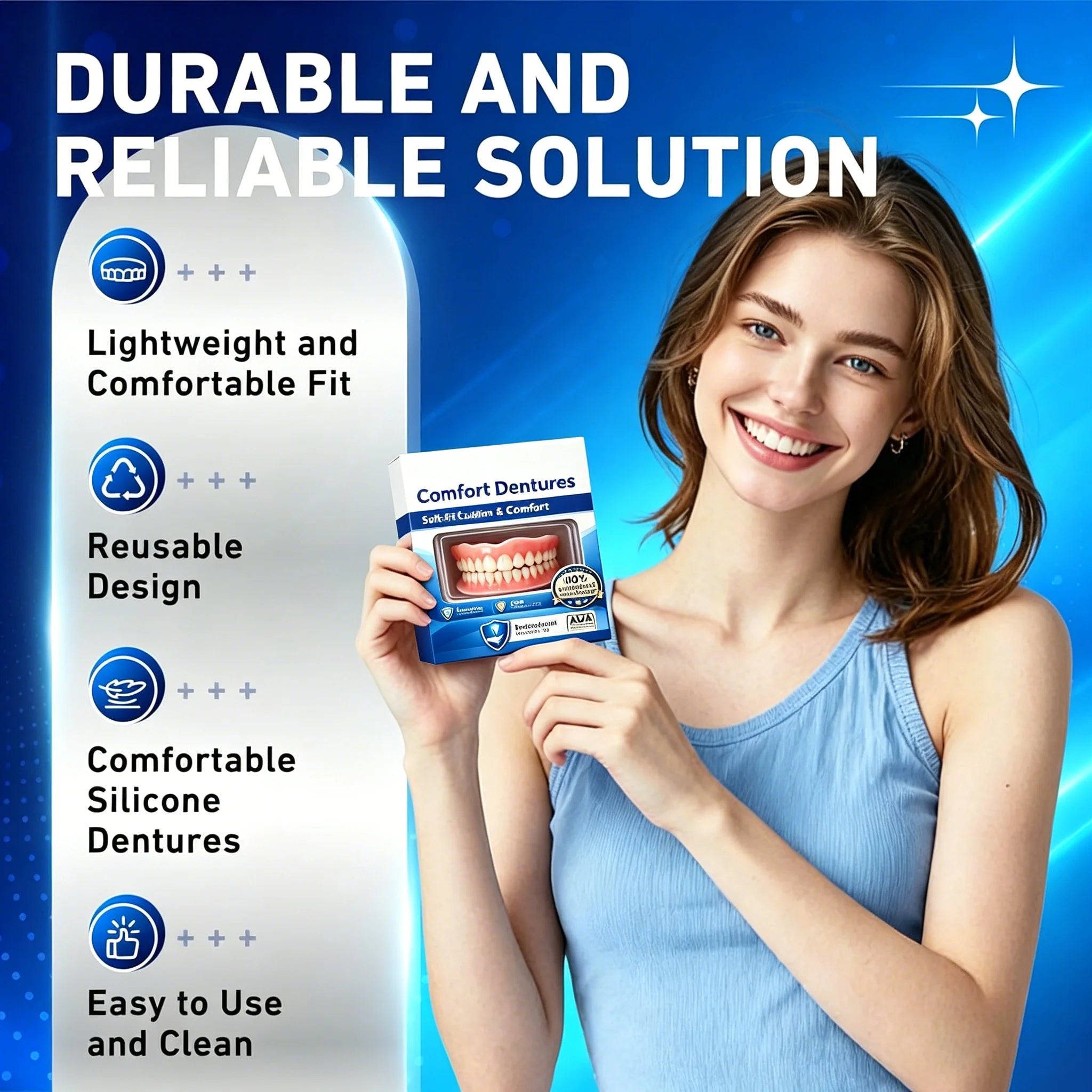 Flexible Silicone Dentures and Fake Teeth Kit for a Natural Smile and Comfort - 5