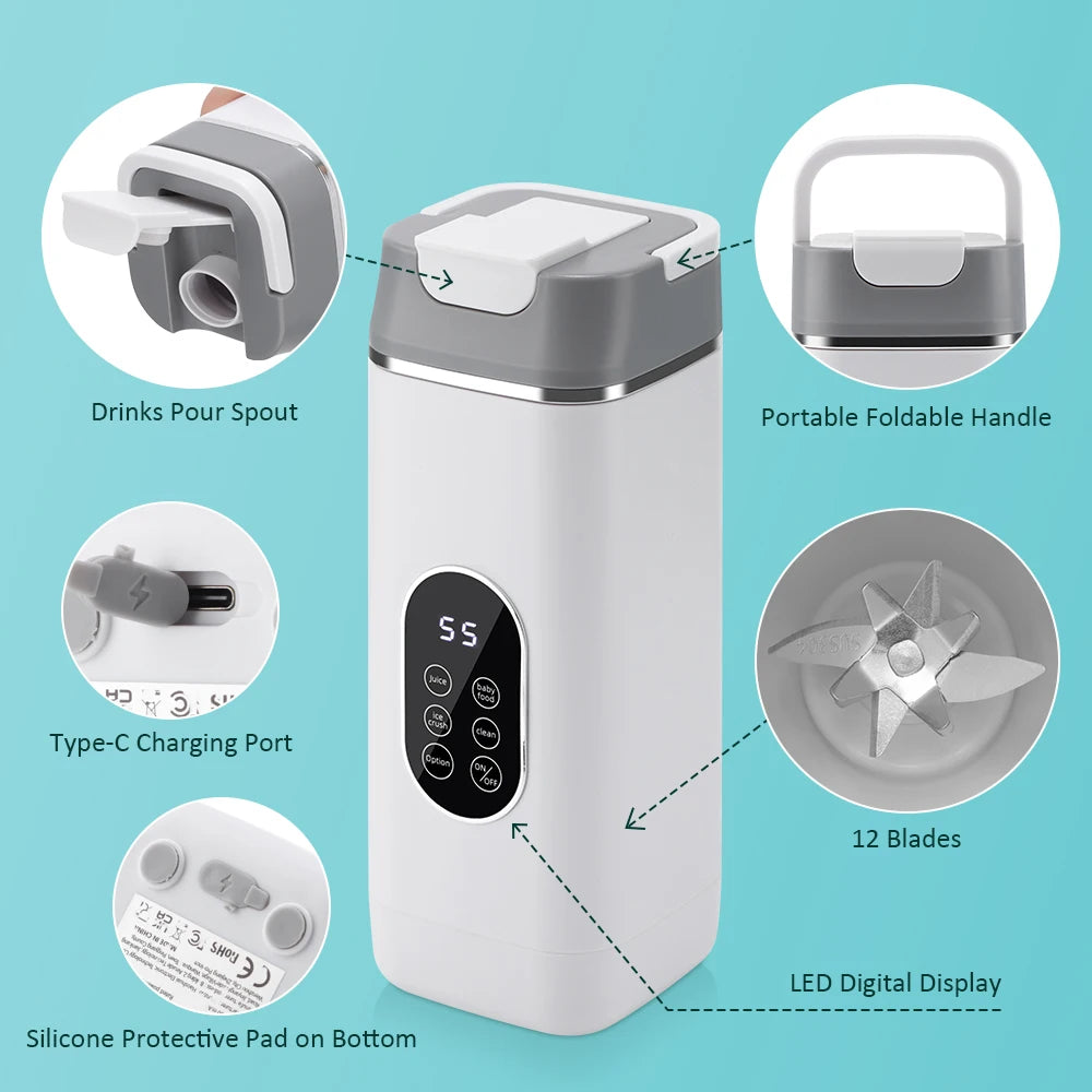 Portable Juicing Cup and Personal Blender for Healthy Drinks on the Go