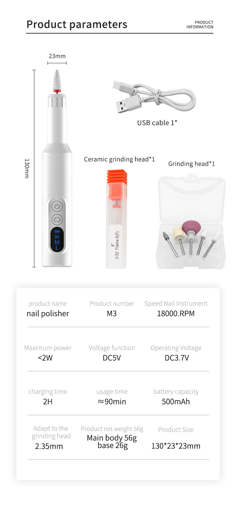 Cordless Nail Drill and Electric Nail File for Salon Quality Manicure at Home - 18