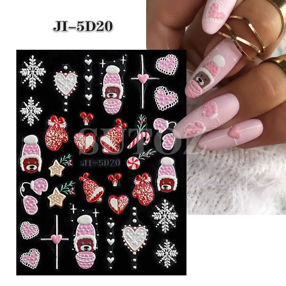 Christmas Nail Stickers and Winter Snowflake Nail Decals for Holiday Art - 22