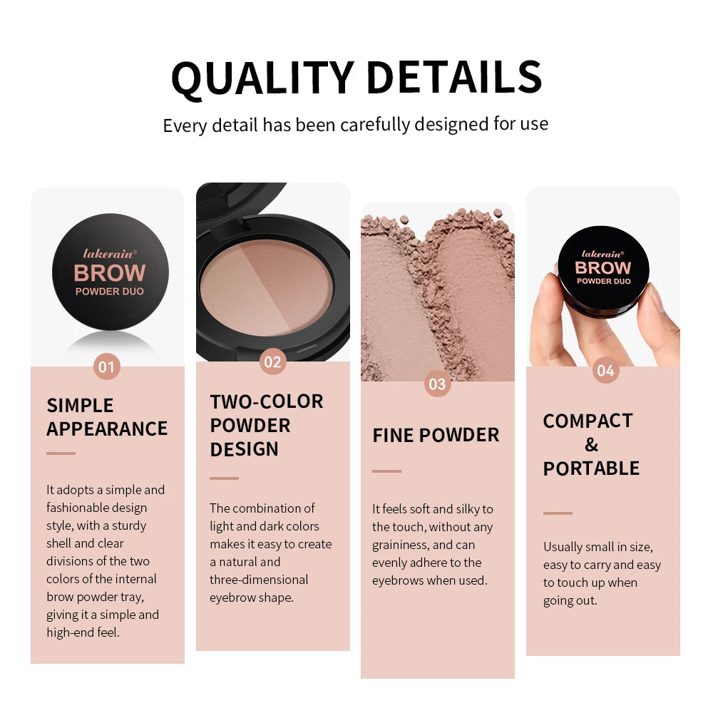 Brow Powder Duo and Eyebrow Enhancer for Natural Defined Eyebrows and Contouring