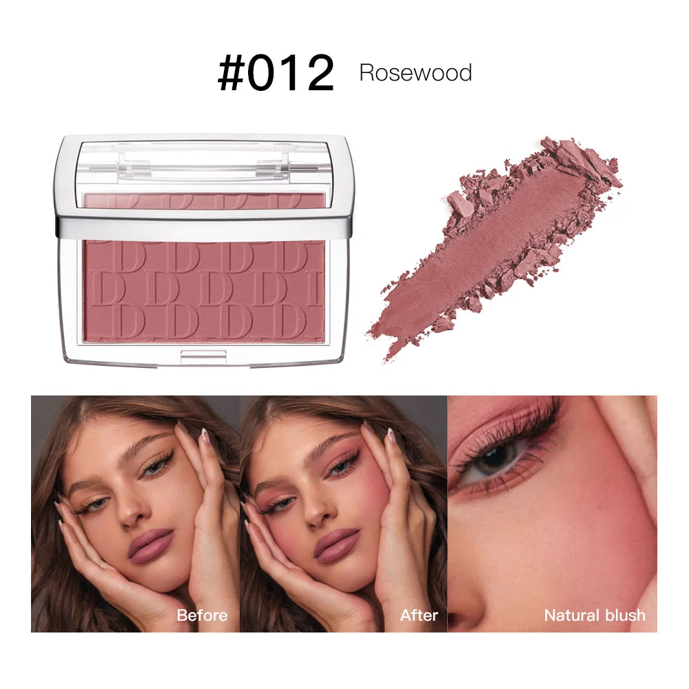 Matte Embossed Blush Palette and Facial Blusher Powder for Natural Makeup Looks