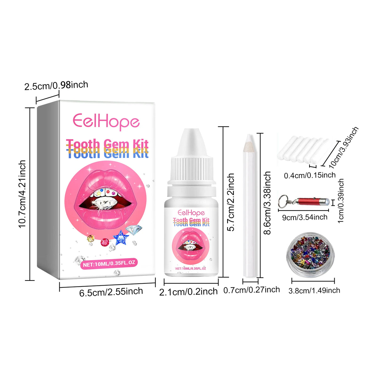 Tooth Gems Kit and Crystal Dental Jewelry for Stylish Teeth Decoration at Home