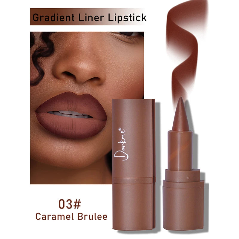 Matte Lip Liner and Velvet Lipstick Pencil for Precise Long Lasting Daily Makeup
