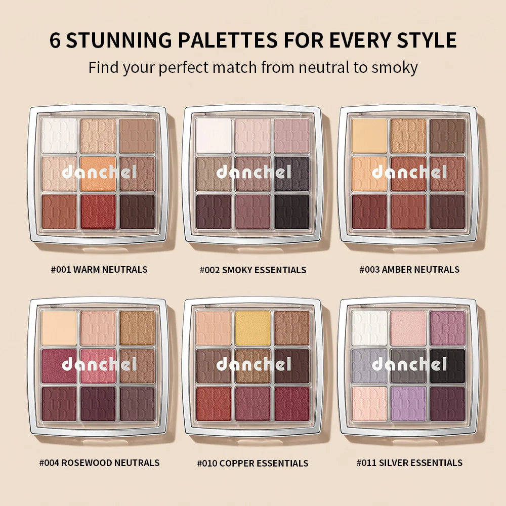 Nine Color Eyeshadow Palette and Matte Shimmer Makeup Kit for Daily Smoky Looks - 2