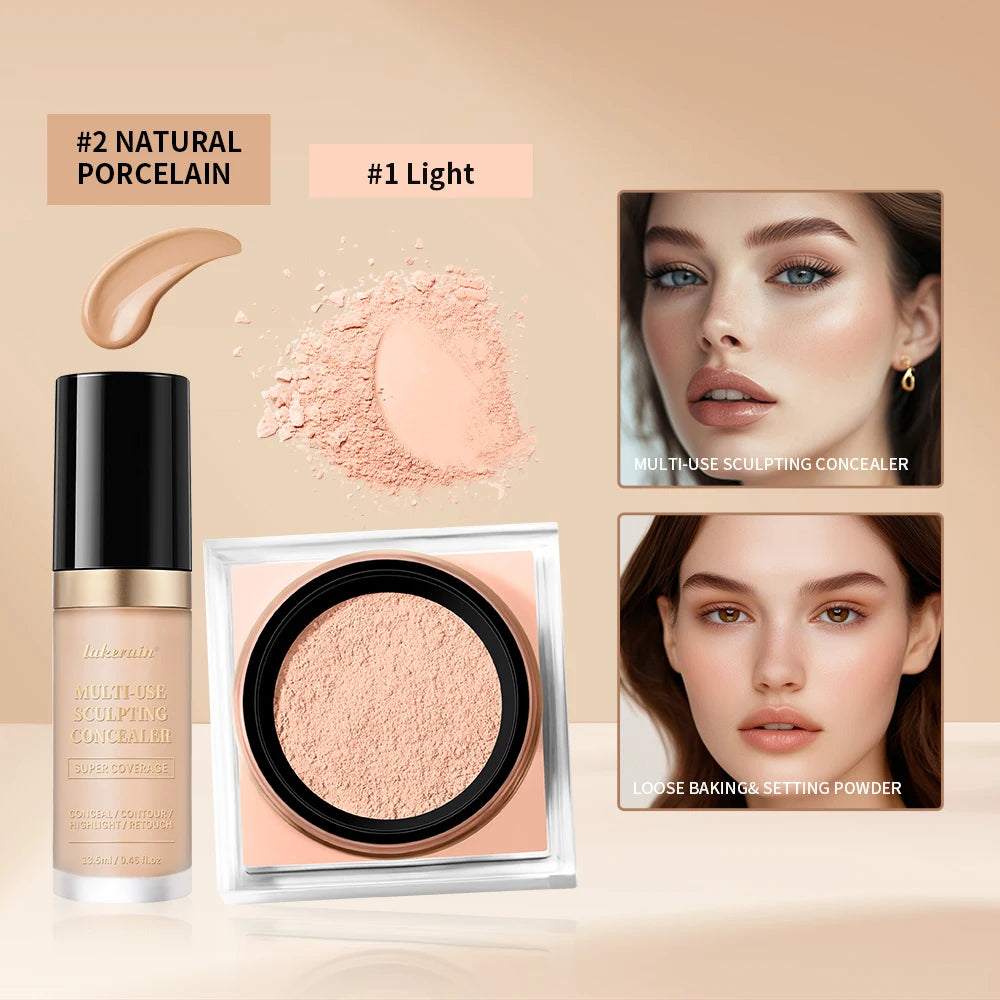 Face Makeup Set and Concealing Powder Kit for Flawless Daily Beauty Routines