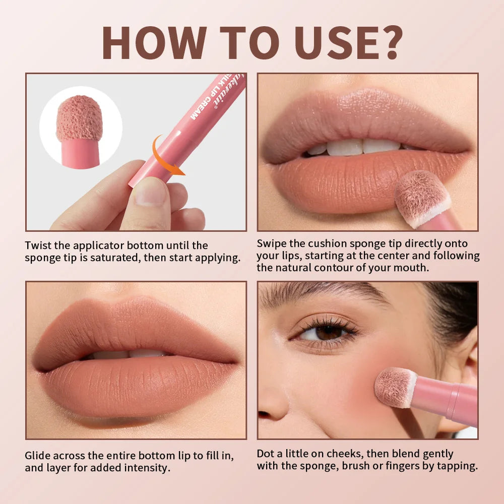 Cushion Silk Lip Cream and Matte Tint for Long Lasting Everyday Makeup Looks - 6
