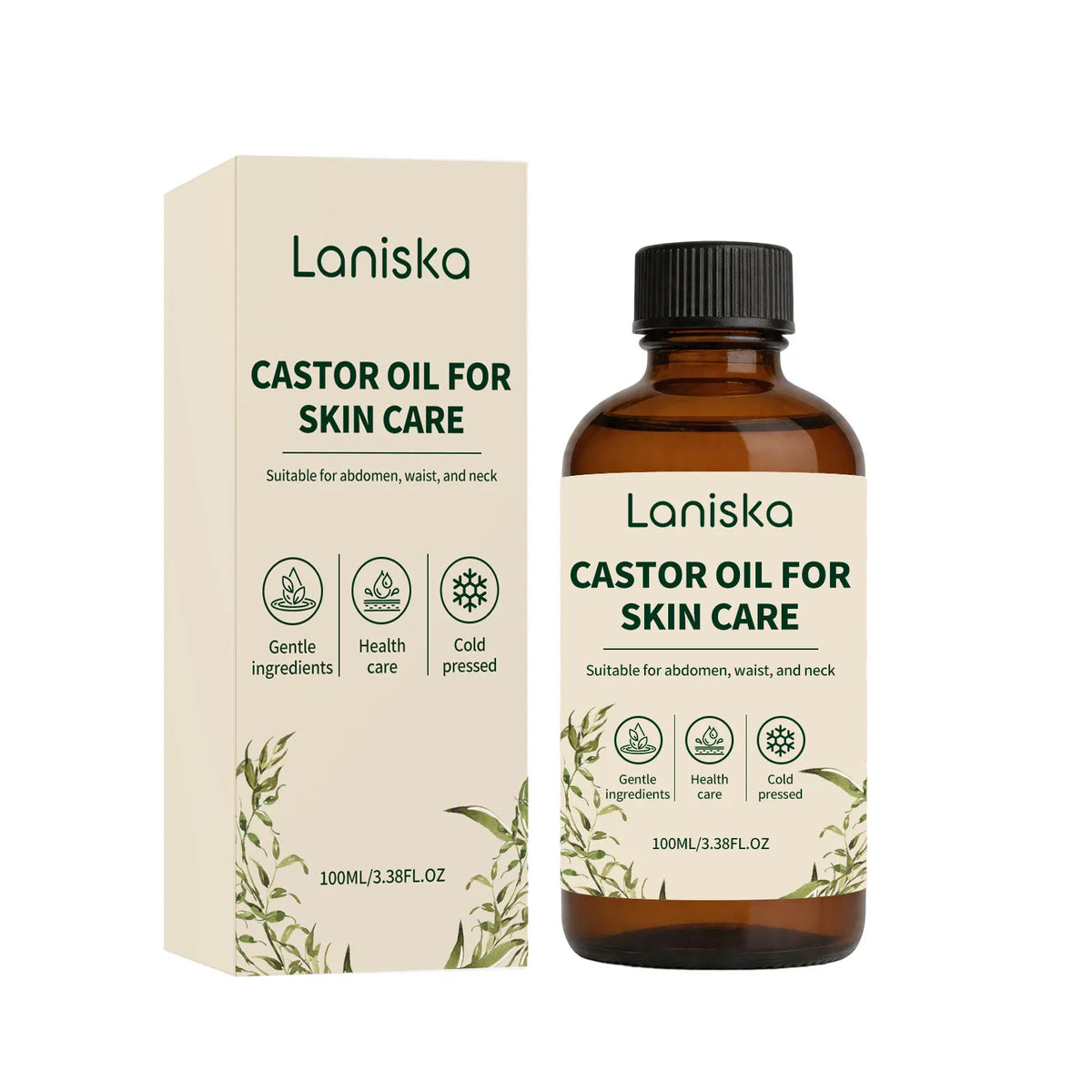 Cold Pressed Castor Oil and Moisturizing Body Care for Dry Skin and Massage