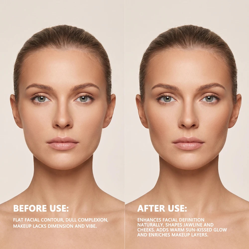 Warm Radiance Matte Bronzer and Face Contour Powder for Natural Makeup Looks