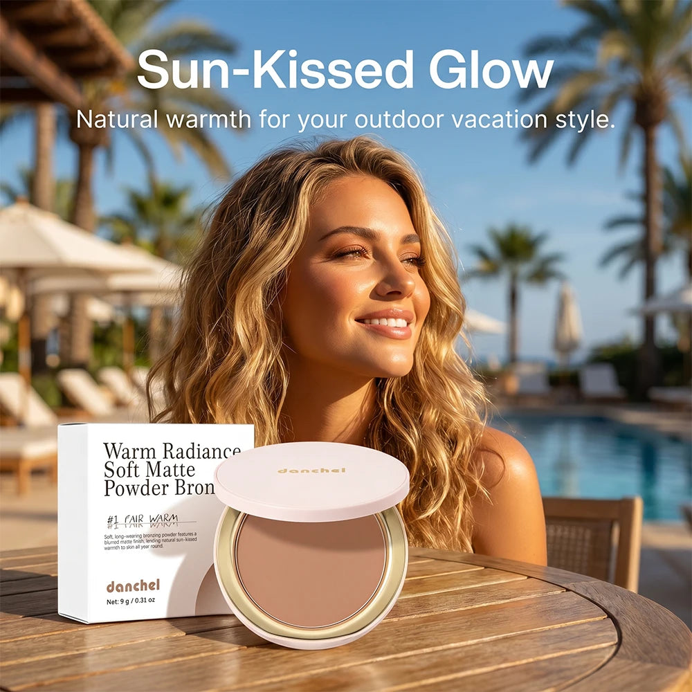 Pressed Bronzer Powder and Face Contour Makeup for a Natural Matte Sun Kissed Look - 7