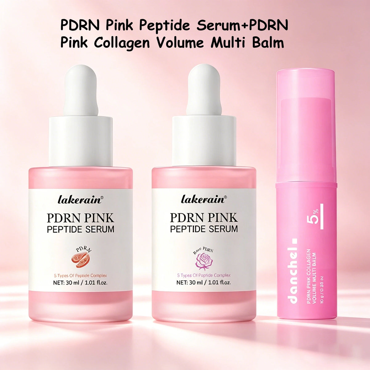 Salmon PDRN Peptide Serum and Collagen Balm Set for Deep Facial Skin Hydration