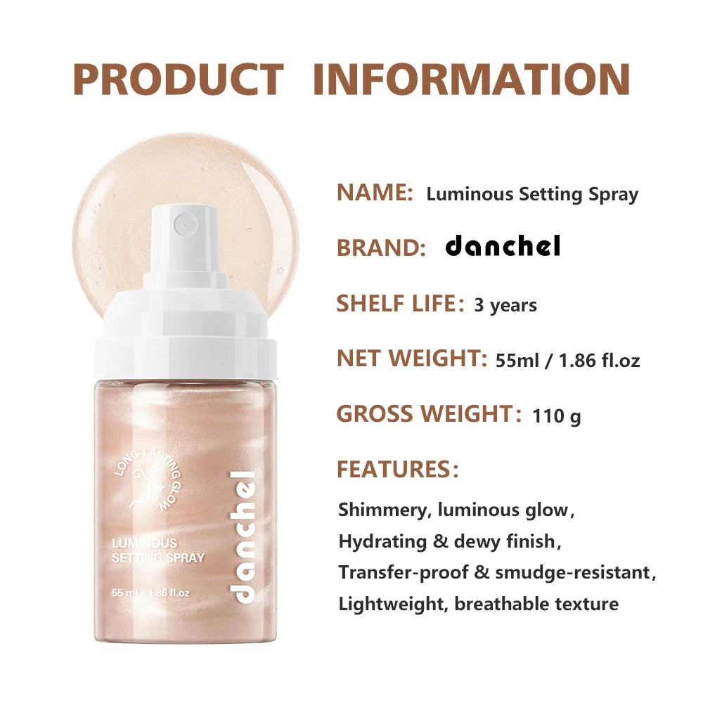 Luminous Setting Spray and Hydrating Makeup Mist for a Radiant Dewy Finish