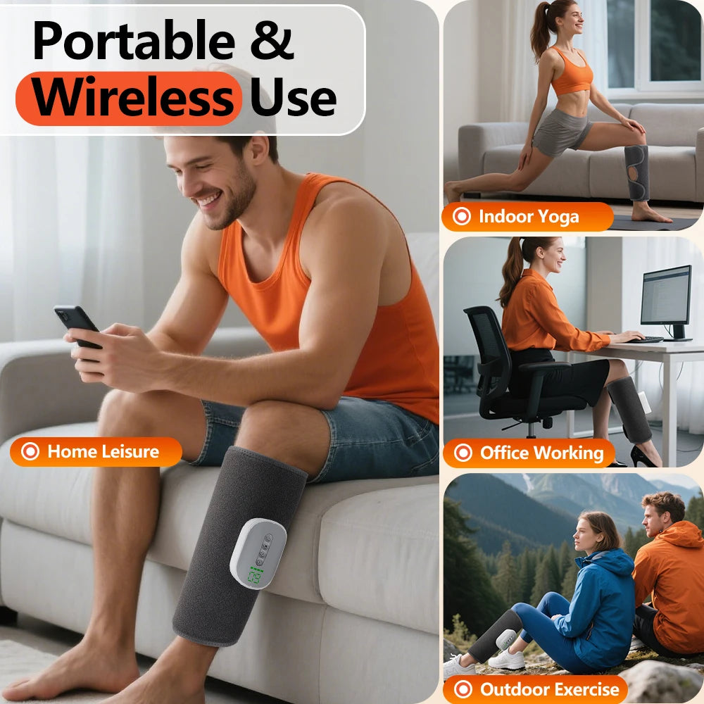 Heat Air Compression Calf Massager and Leg Recovery Wrap for Tired Muscles