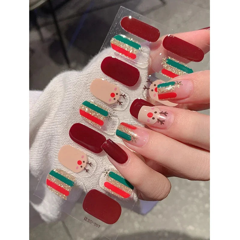 Christmas Nail Sticker and Holiday Gel Wrap for Winter Party Decorations - 15