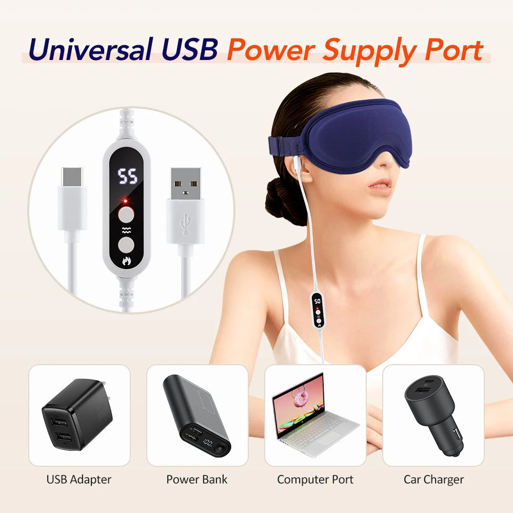 Electric Eye Massager and Heated Sleep Mask for Deep Relaxation and Travel - 11